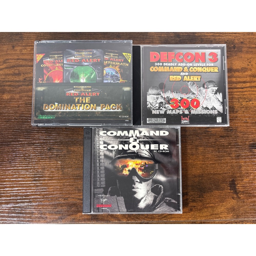 Command & Conquer PC Game Lot Red Alert Domination Pack Defcon 3 Westwood RTS